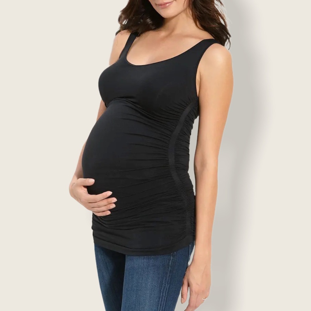 Isabel Maternity Seamless Black Tank